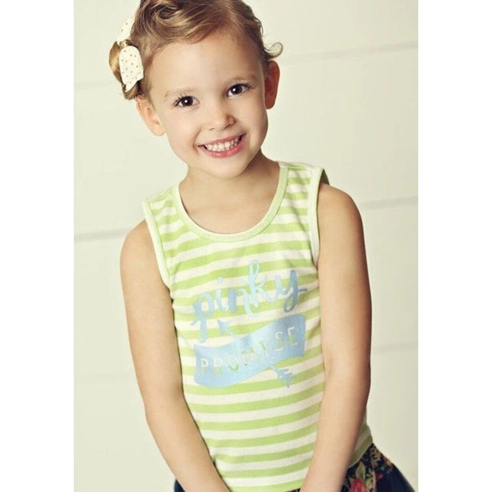 Matilda Jane Green Stripe 'Pinky Promise' Tank - Girls Size 8
